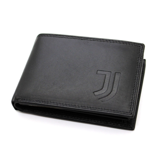 Portafoglio E Portachiavi Juventus In Vera Pelle | Set Coordinato | Logo Juve Ricamato | Modello 133447